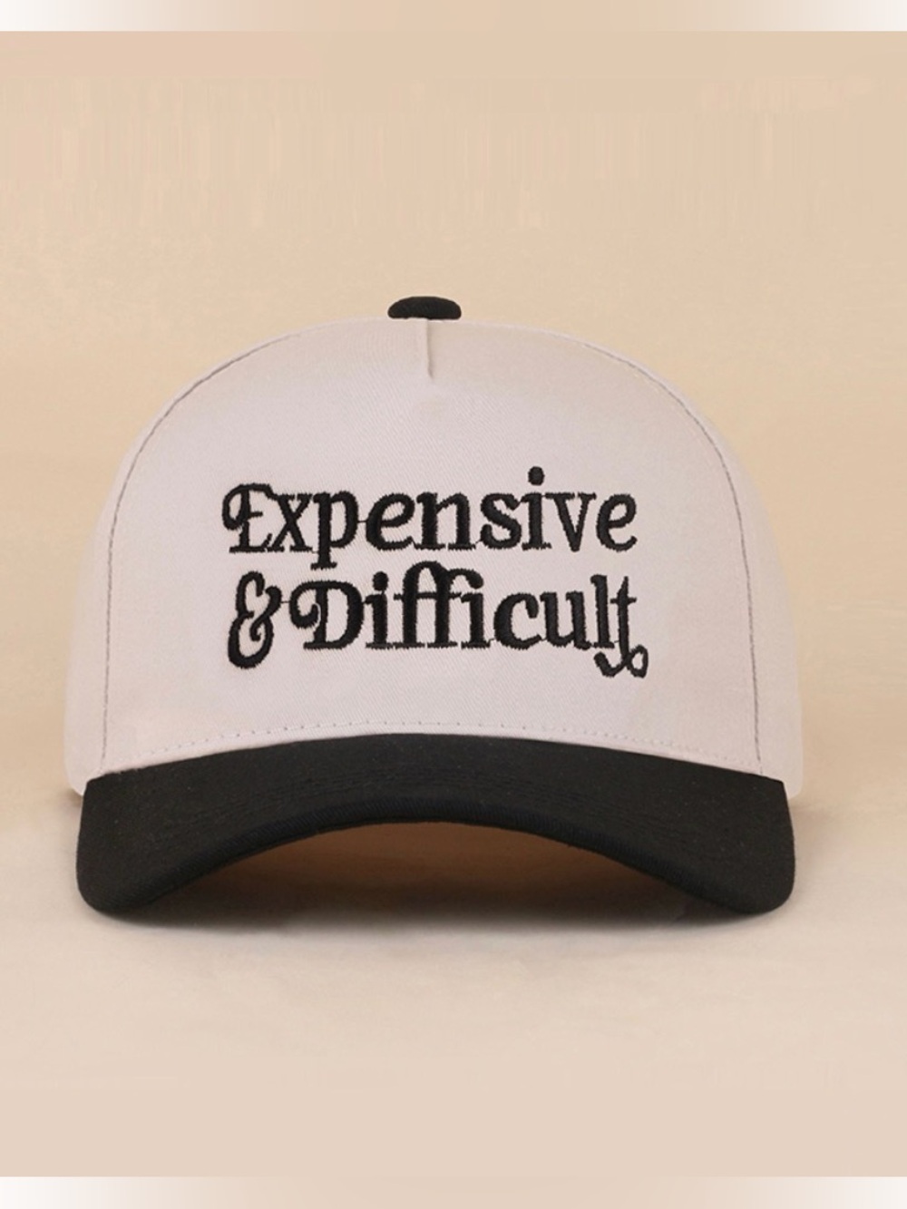 Zenana Expensive & Difficult Novelty Baseball Hat Black NEW - Picture 2 of 4